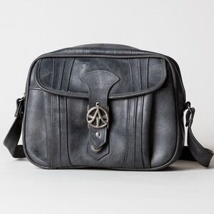 Vintage American Tourister Metallic Gunmetal Shoulder Bag | Retro Carry-On Purse